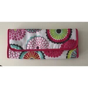 Thirty One Hair Tool Fold Over Travel Bag  Citrus Medallion 2 Separate Pockets